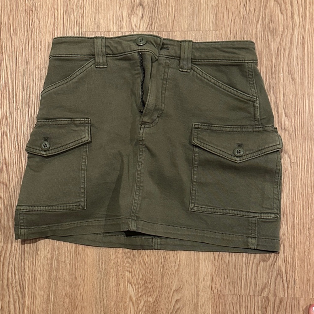 TNA Olive Mini Skirt with Pockets